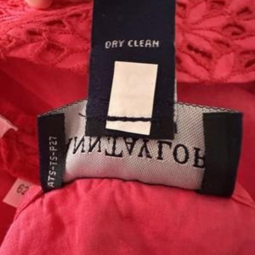 Ann Taylor Petites - Lined, Eyelet Flowered, Bold Pink Color A Line Skirt. 12P - Picture 6 of 8